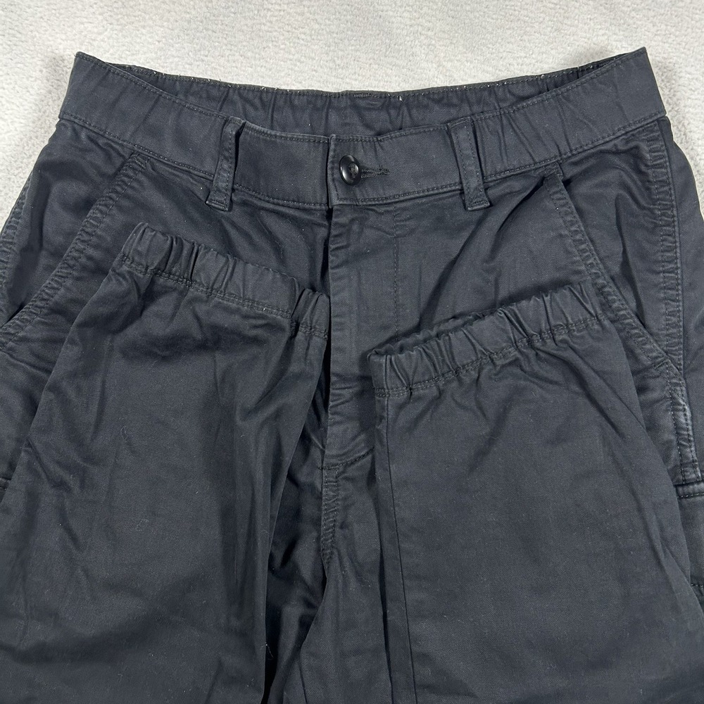 Uniqlo Cargo Jogger Pants Mens Size S Wide-Fit Drawstring Stretch Black - Picture 2 of 4